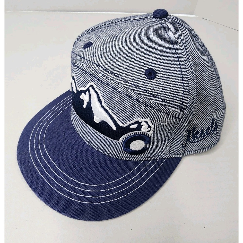 Aksels Hat Colorado Mountain Camper Hat Skate Hipster Grunge Grsu Blue Flat Brim